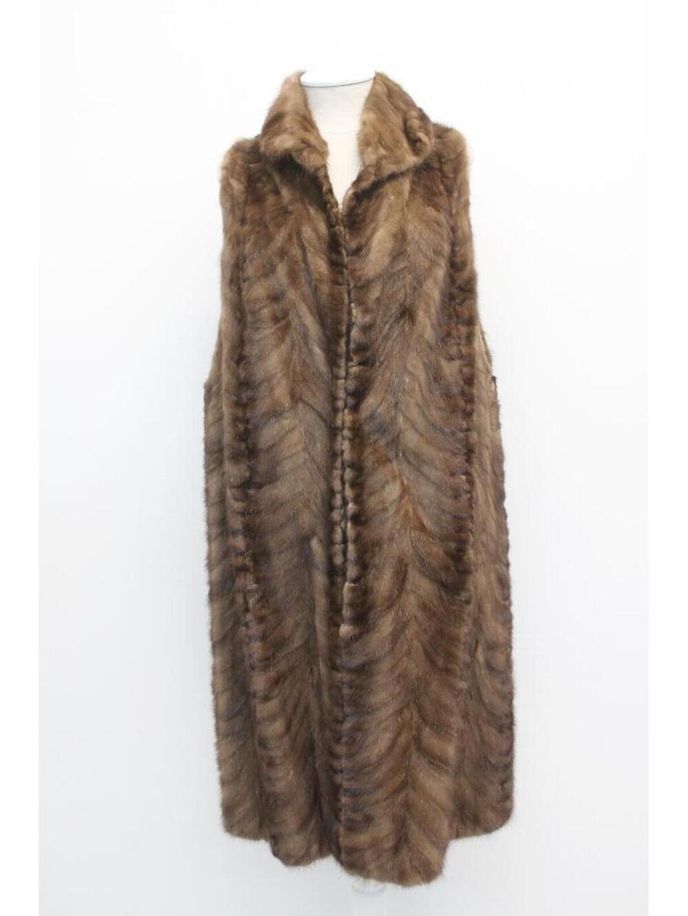 Excellent Canadian Pastel Mink Fur Long Vest Women Woman Size 8-10 Medium